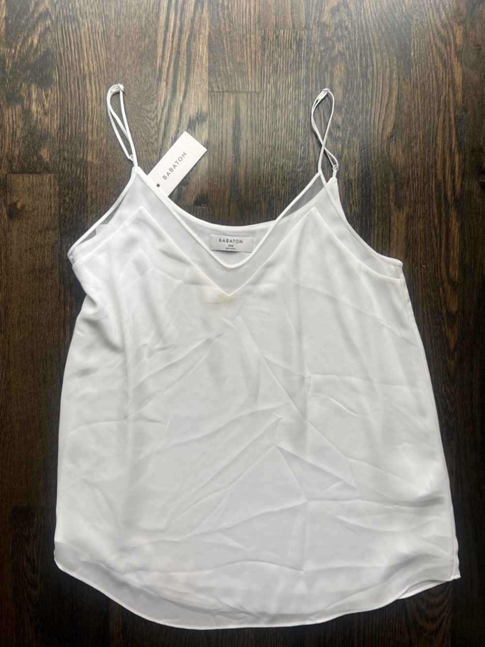 NWT Aritzia Babaton Women’s White V-Neck Silk-Blend Camisole | XXS